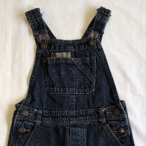 genuine kids oshkosh dark wash wide leg carpenter overalls 3T unisex toddler